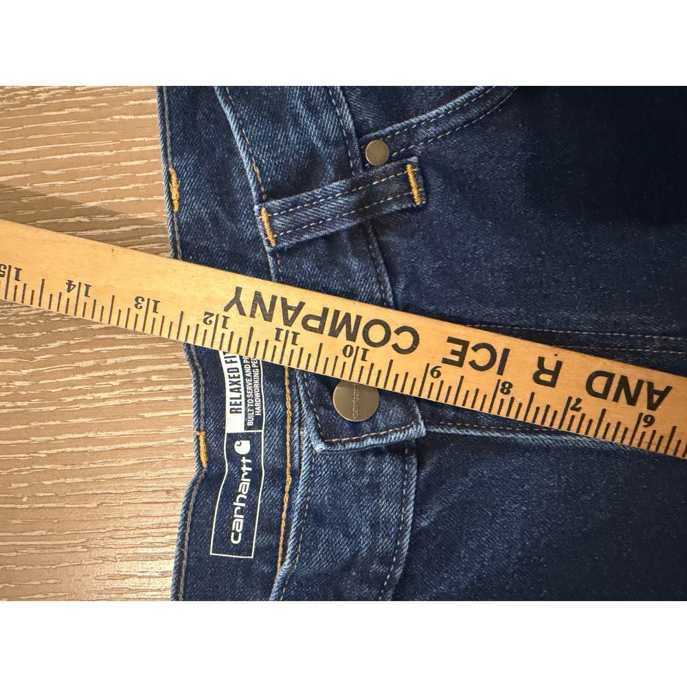 NEW! Carhartt Jeans Mens 34/30 Blue Relaxed Fit 5-Pocket Straight Leg BD4943-M - Picture 7 of 7